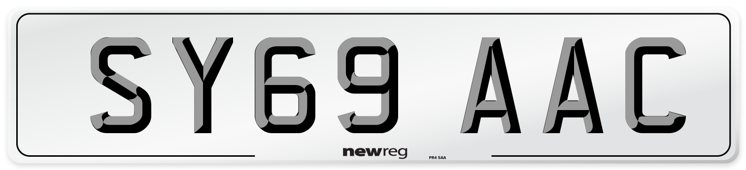 SY69 AAC Number Plate from New Reg